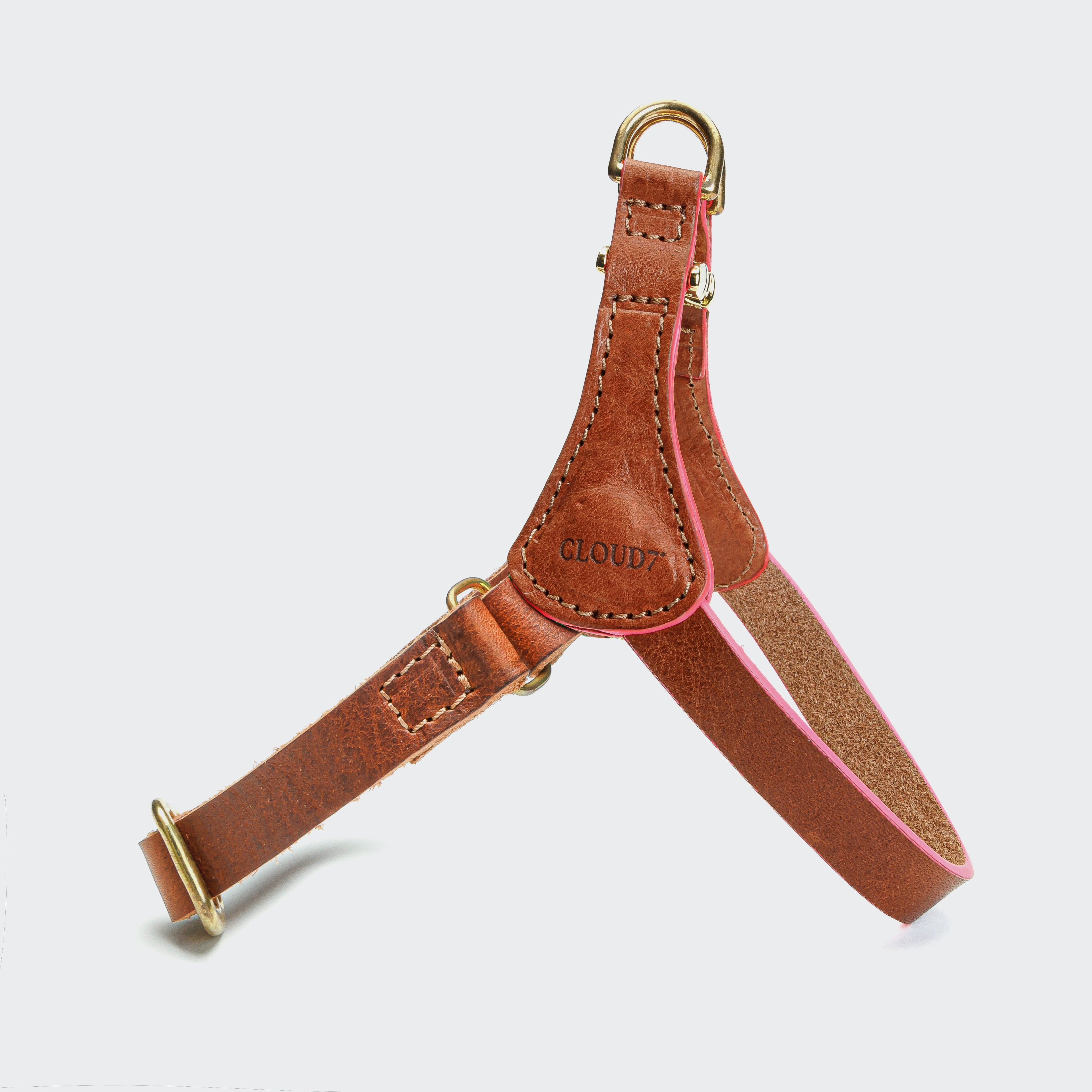 Prince Park Dog Harness – Cognac/Pink, Comfortable & Secure Fit