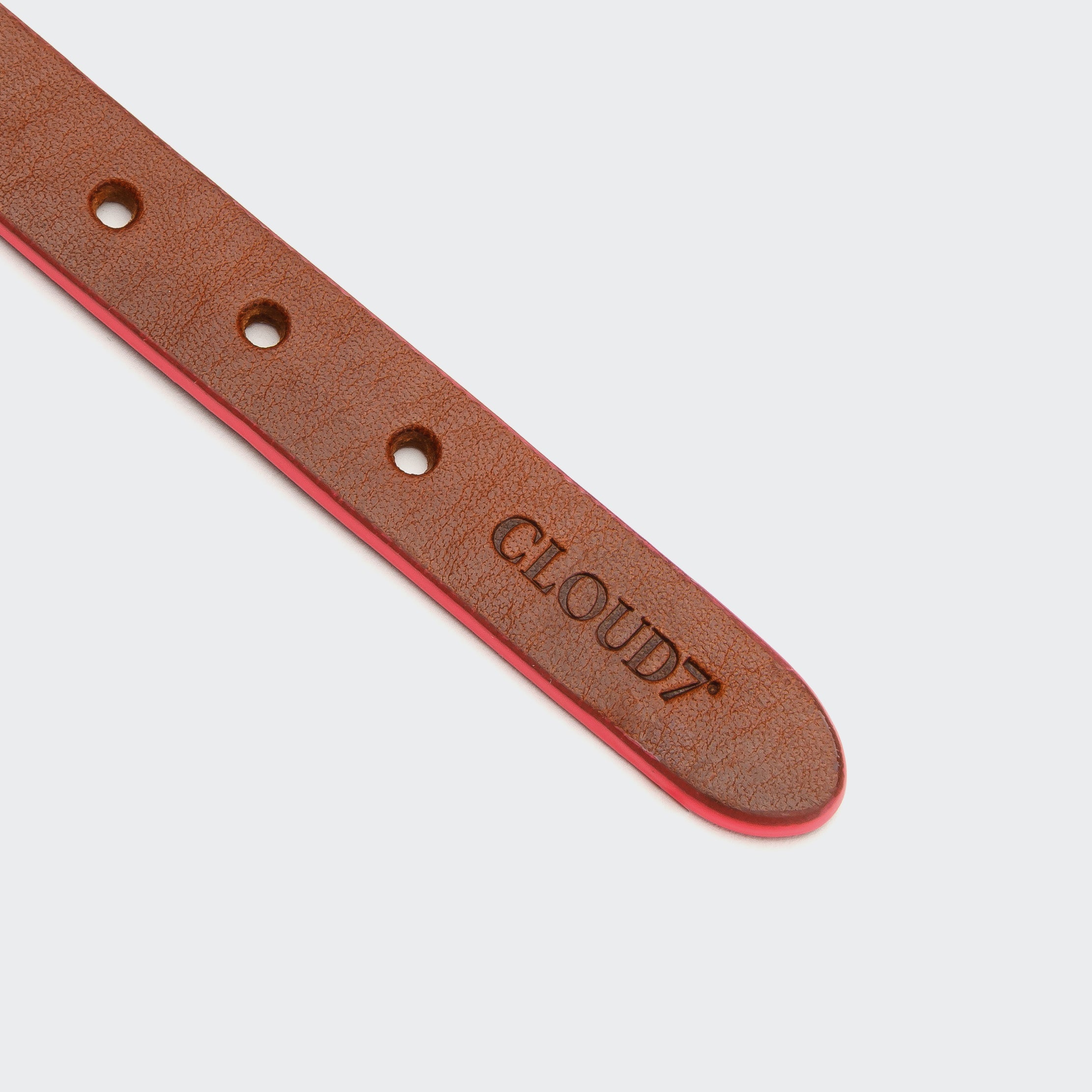 Prince Park Dog Collar - Cognac & Pink
