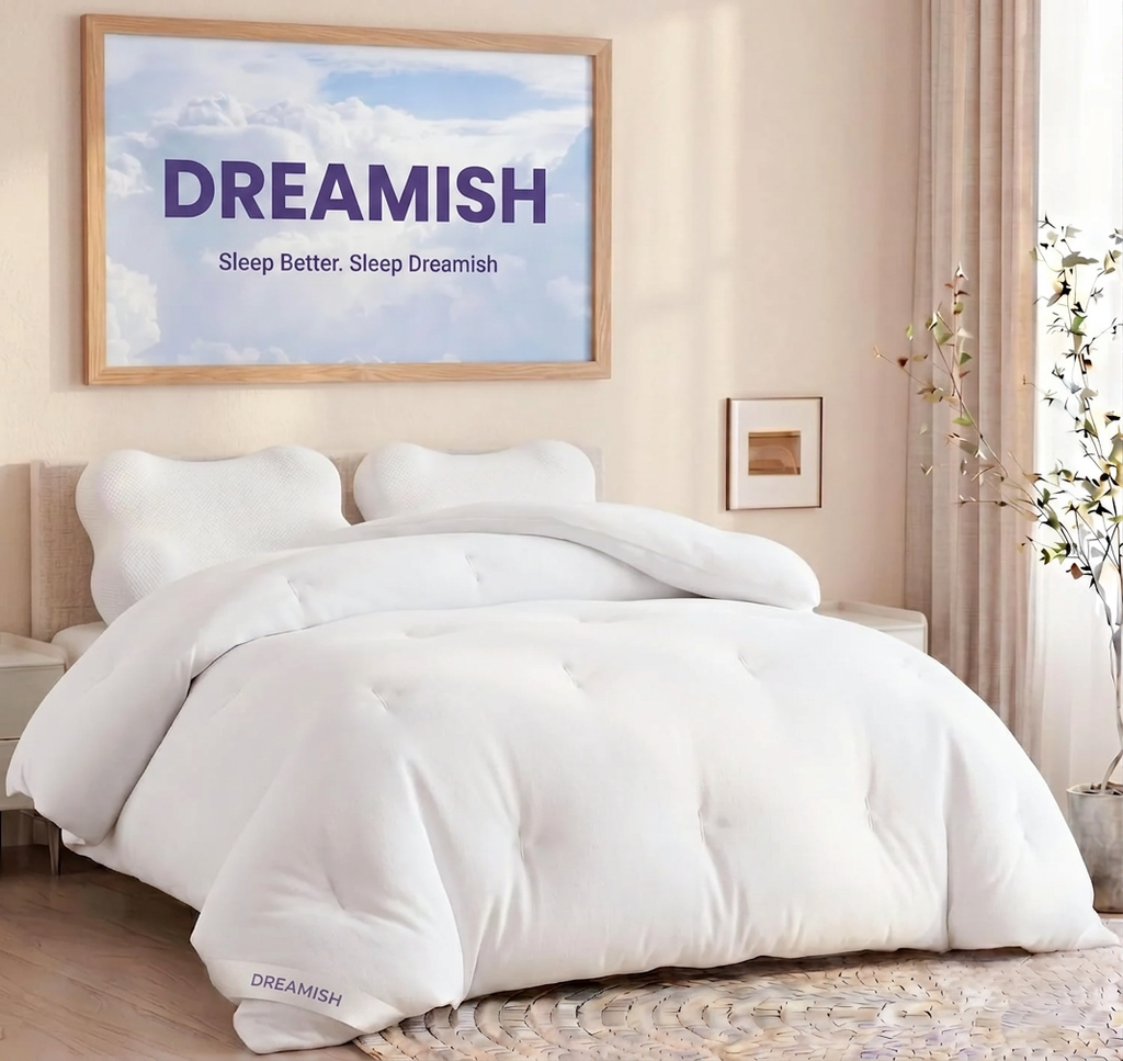 Dreamish Comforter Twin/Twin XL - Extra Fluffy Double-Stuffed down Alternative Duvet Insert, All-Season Temperature-Balancing, Oeko-Tex Class I Fabric, Box-Stitch, Machine Washable