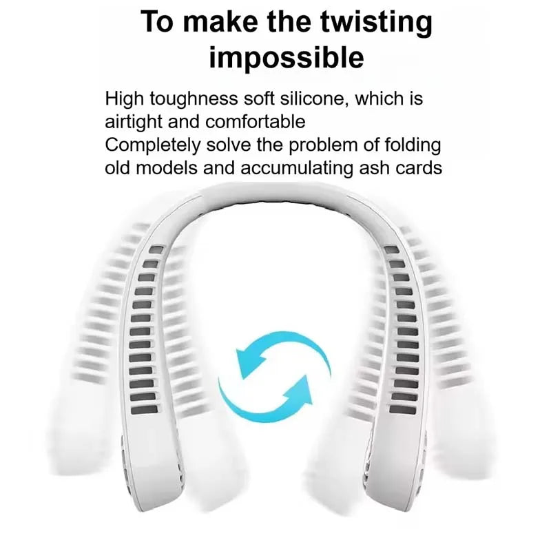 Newest Rechargeable Personal Hanging Neck Fan USB Mini Portable&Wearable Neck Fan Bladeless Outdoor Sport Fan