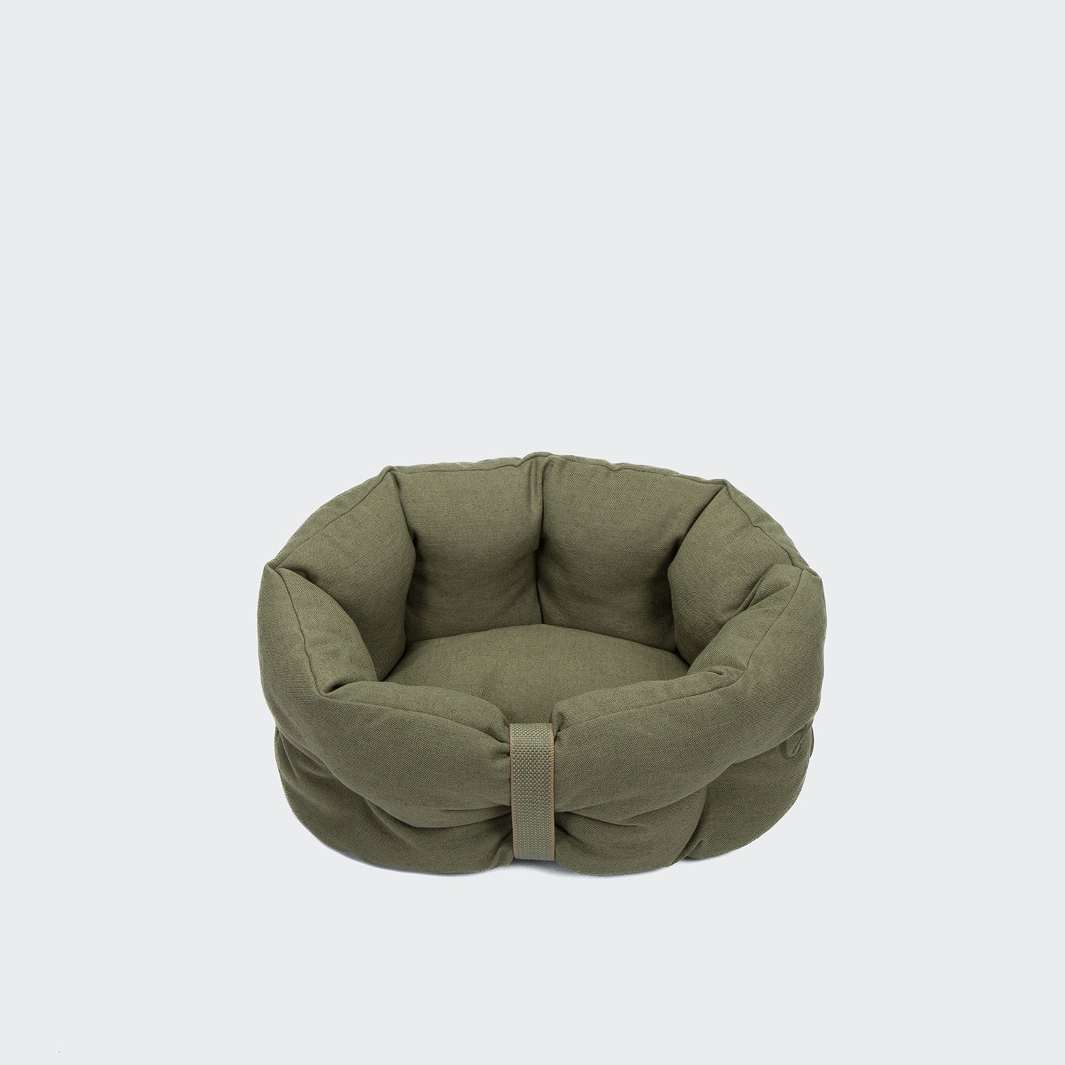 LTTL Snoozy Linen-Mix Dog Bed in Moss - Cozy, Durable Comfort