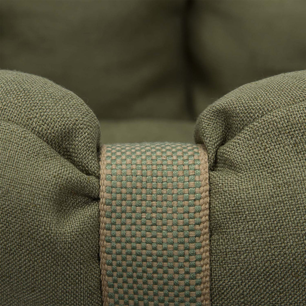 LTTL Snoozy Linen-Mix Dog Bed in Moss - Cozy, Durable Comfort