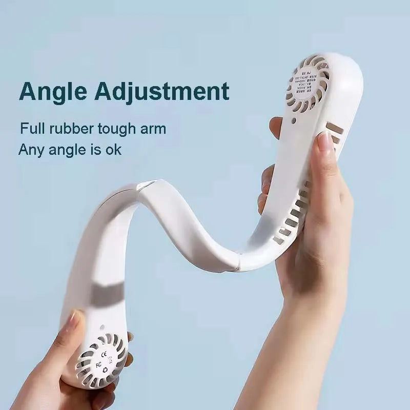 Newest Rechargeable Personal Hanging Neck Fan USB Mini Portable&Wearable Neck Fan Bladeless Outdoor Sport Fan