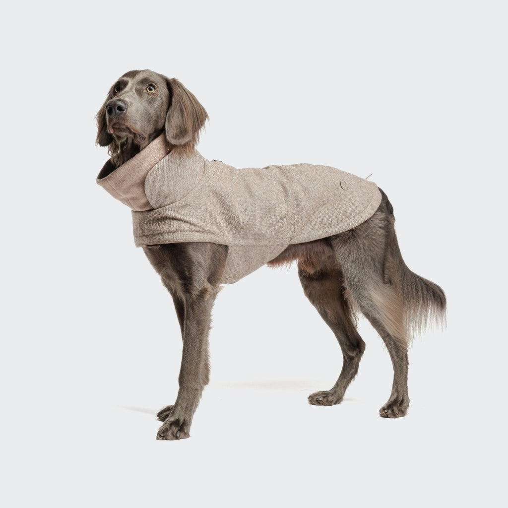 Beige Brooklyn Tweed Dog Coat – Cozy & Stylish for Your Pup
