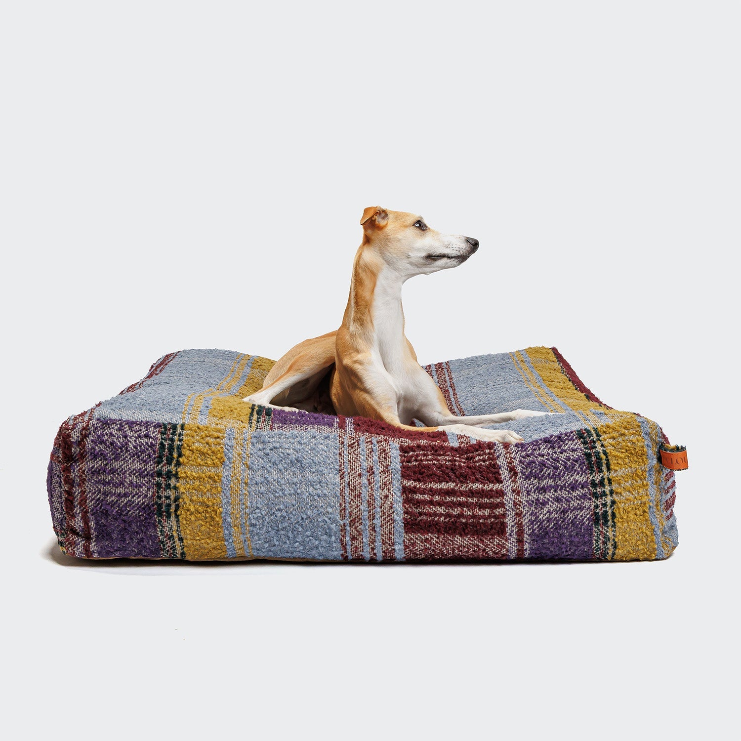 Cozy Purple Tartan Cube Dog Bed