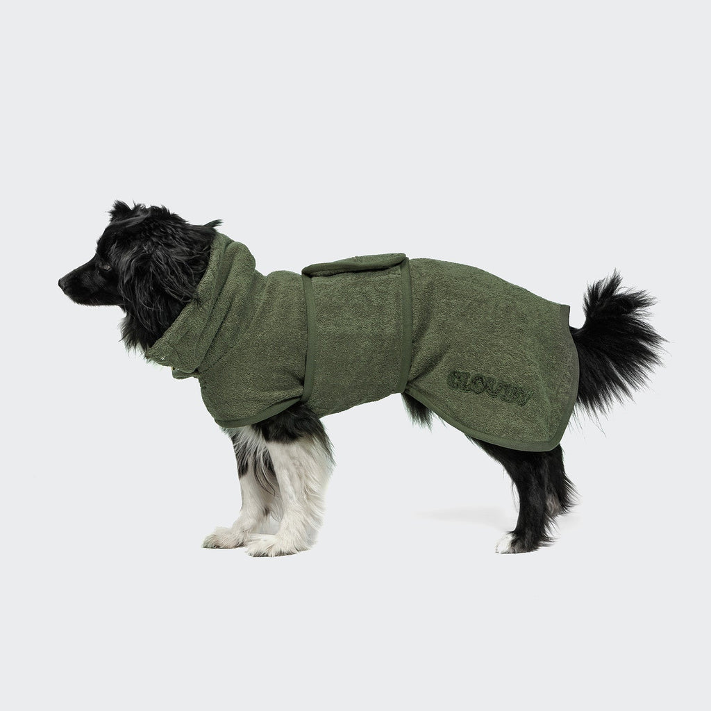 Wannsee Sage Dog Bathrobe - Plush, Cozy & Absorbent for Pets