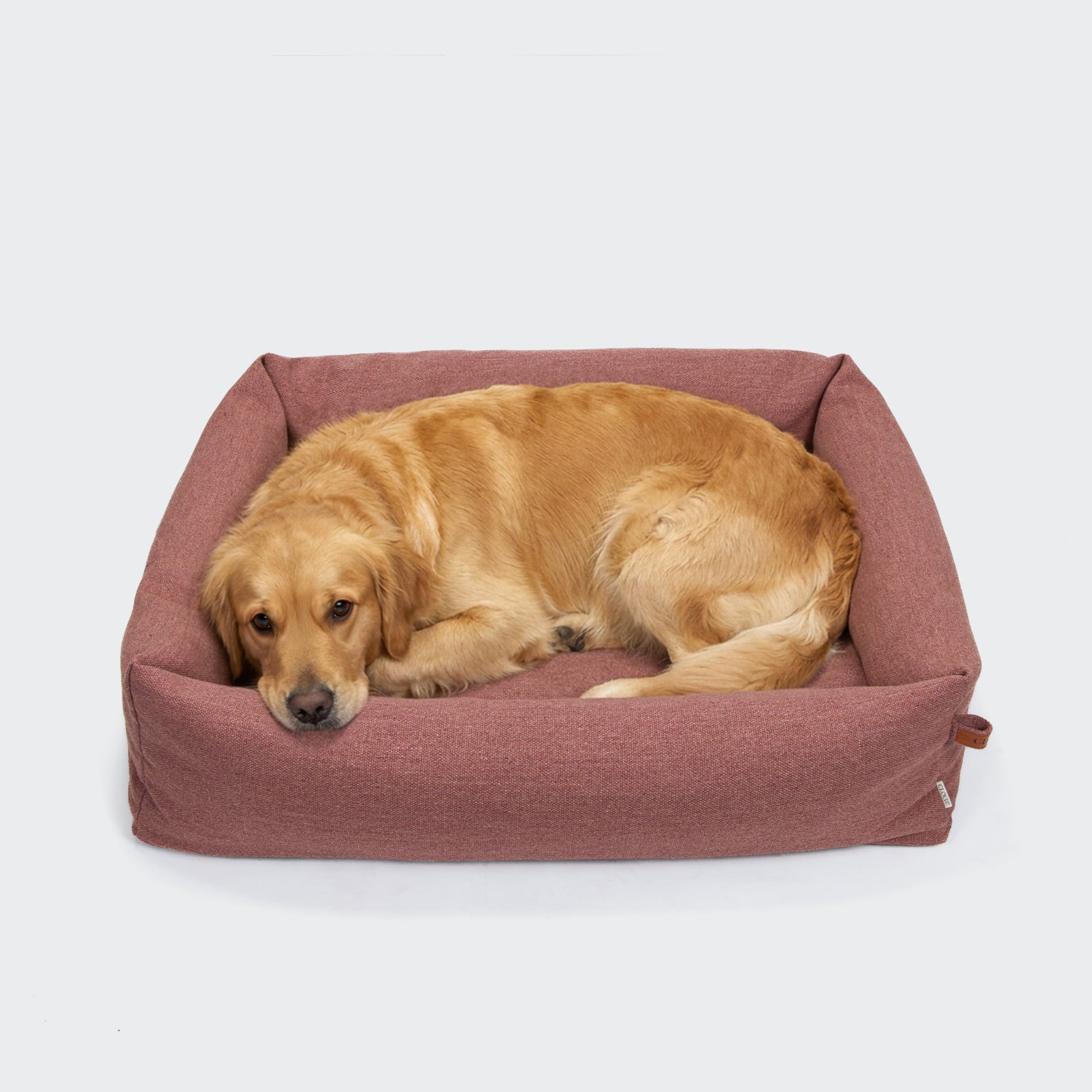 Cozy Sleepy Linen-Mix Dog Bed in Faded Rose Mélange