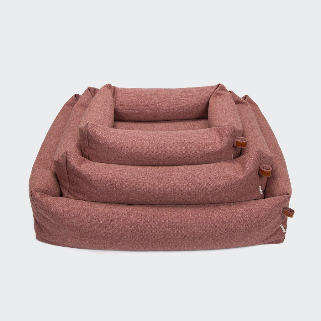 Cozy Sleepy Linen-Mix Dog Bed in Faded Rose Mélange