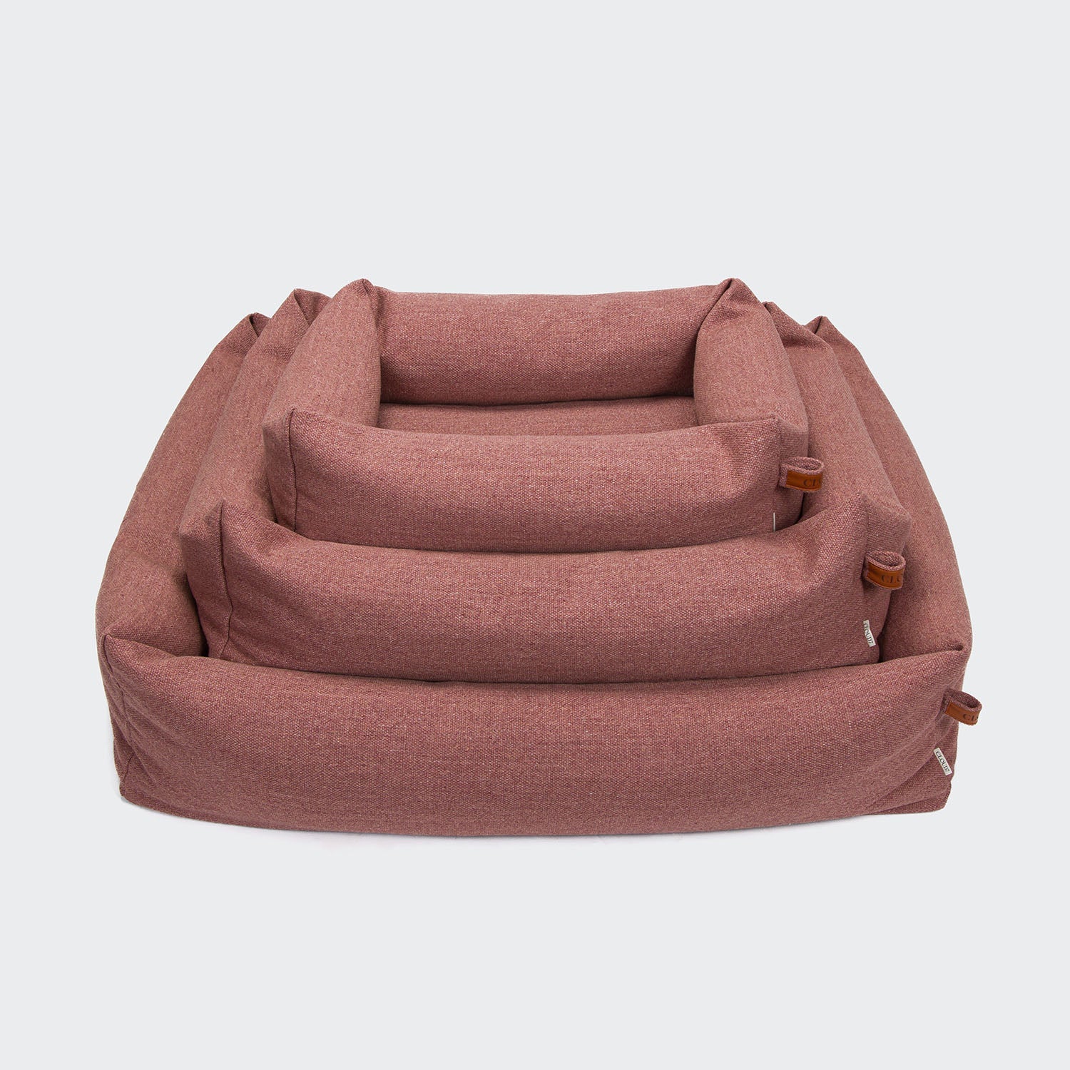 Cozy Sleepy Linen-Mix Dog Bed in Faded Rose Mélange