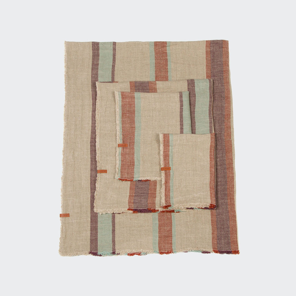 Cozy Linen-Striped Dog Blanket