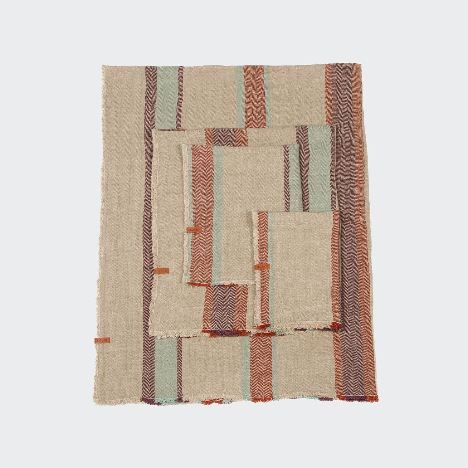 Cozy Linen-Striped Dog Blanket