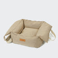 Sand-Colored Portable Dog Car Seat for Safe, Comfortable Travel