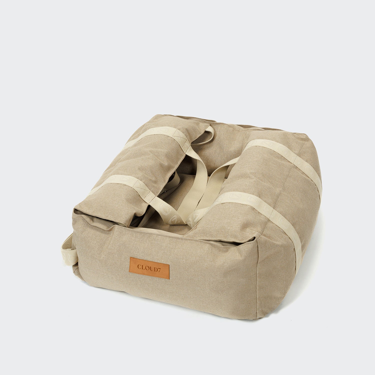 Sand-Colored Portable Dog Car Seat for Safe, Comfortable Travel