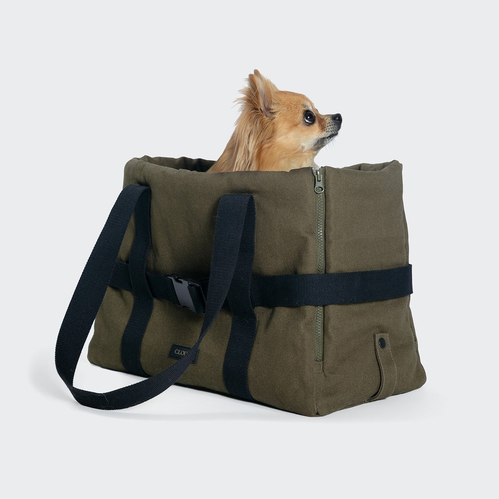 Turin Canvas Dog Carrier in Olive