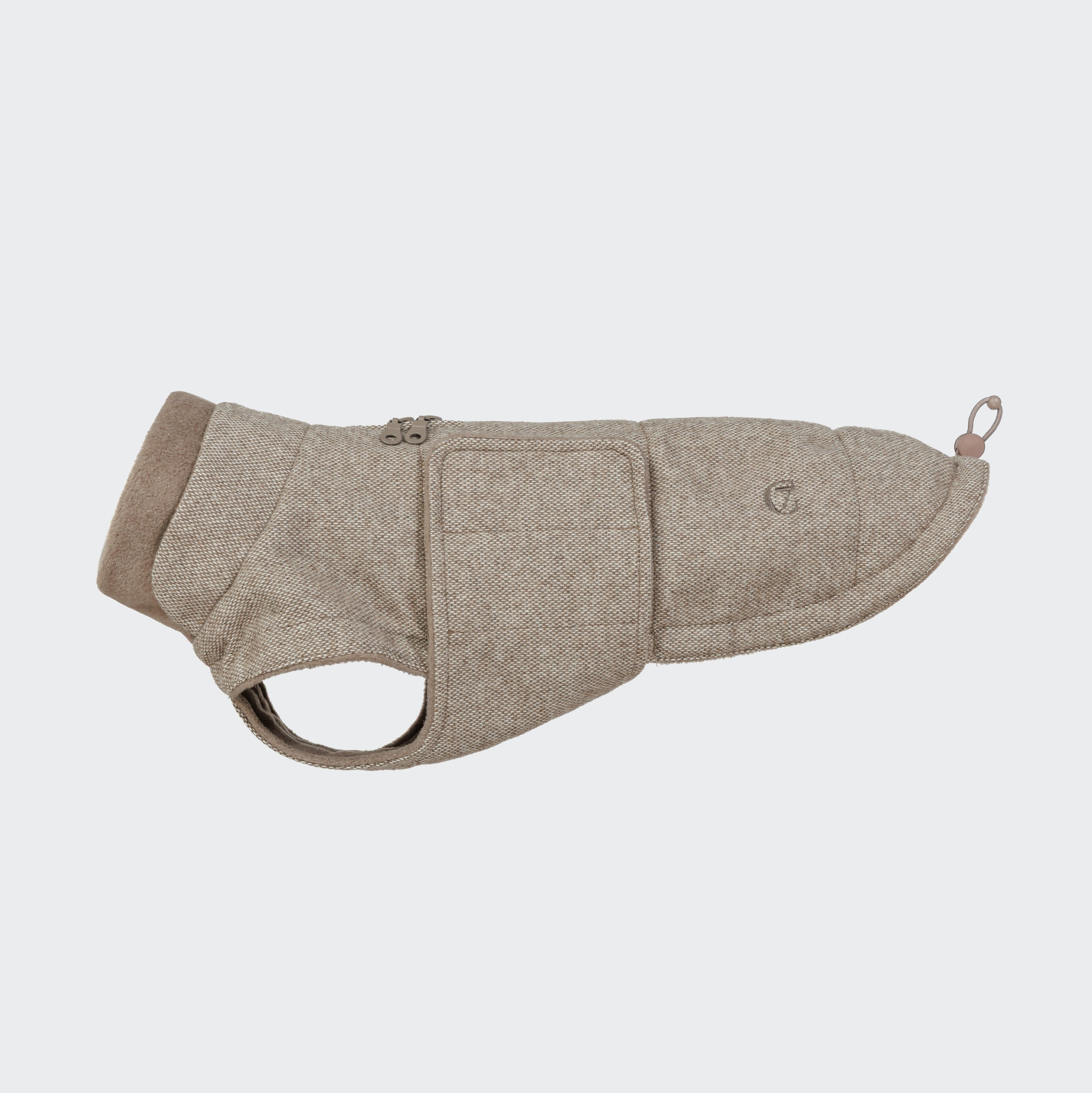 Beige Dachshund Coat by Brooklyn Tweed