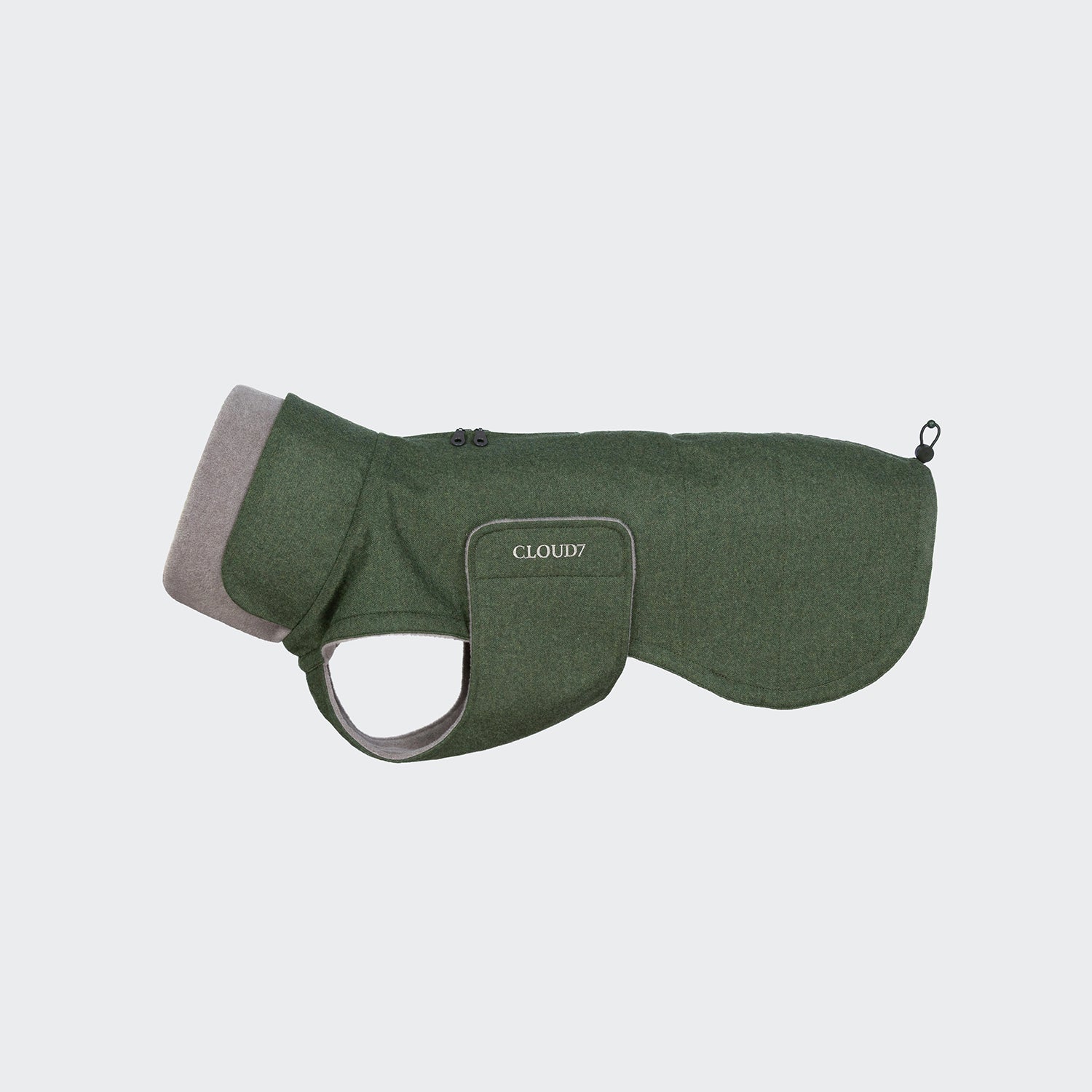 Brooklyn Long-Flannel Dog Coat in Fern Green