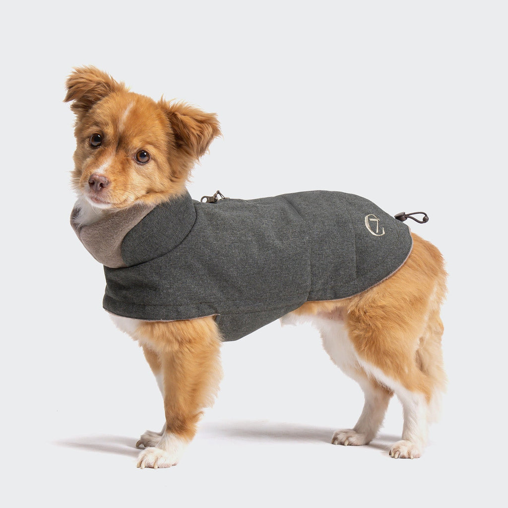Brooklyn Lightweight Graphite Dog Coat - Stylish & Warm