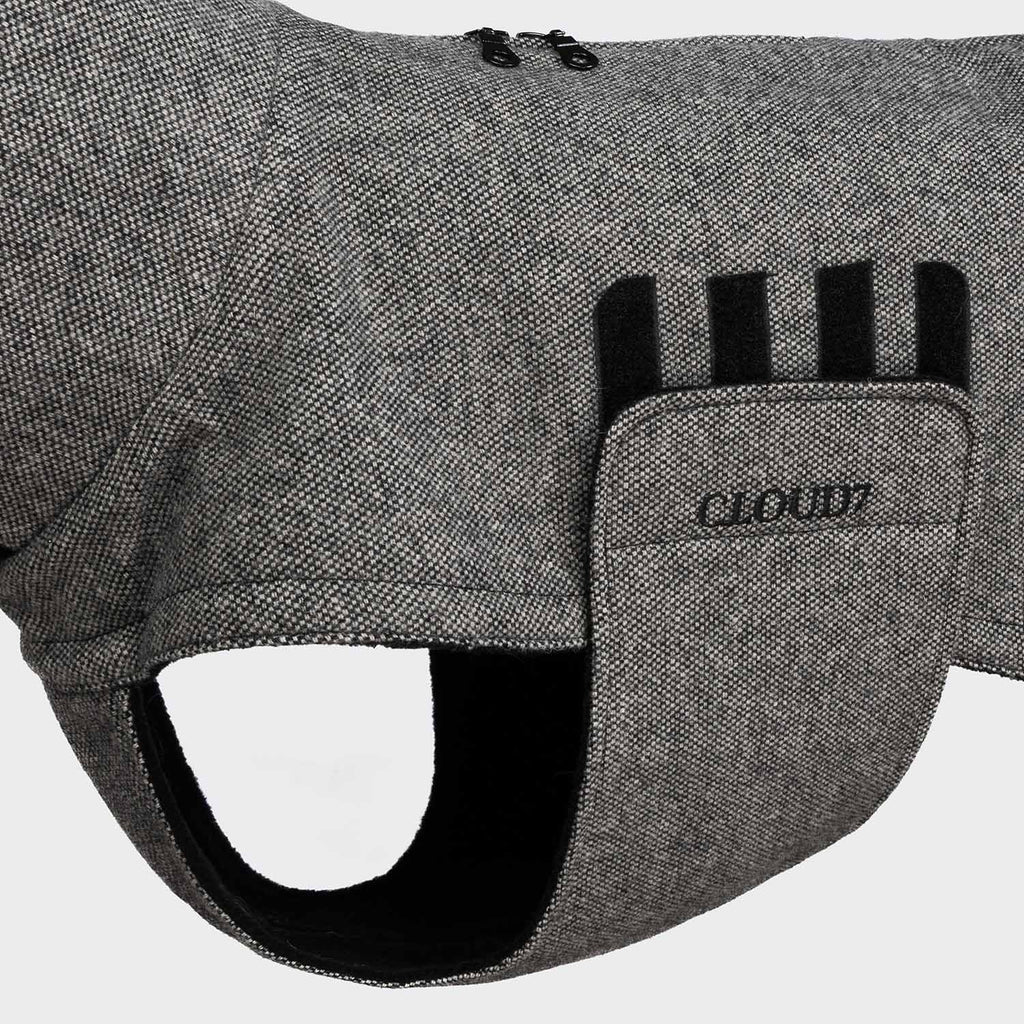 Brooklyn Long Tweed Dog Coat - Black