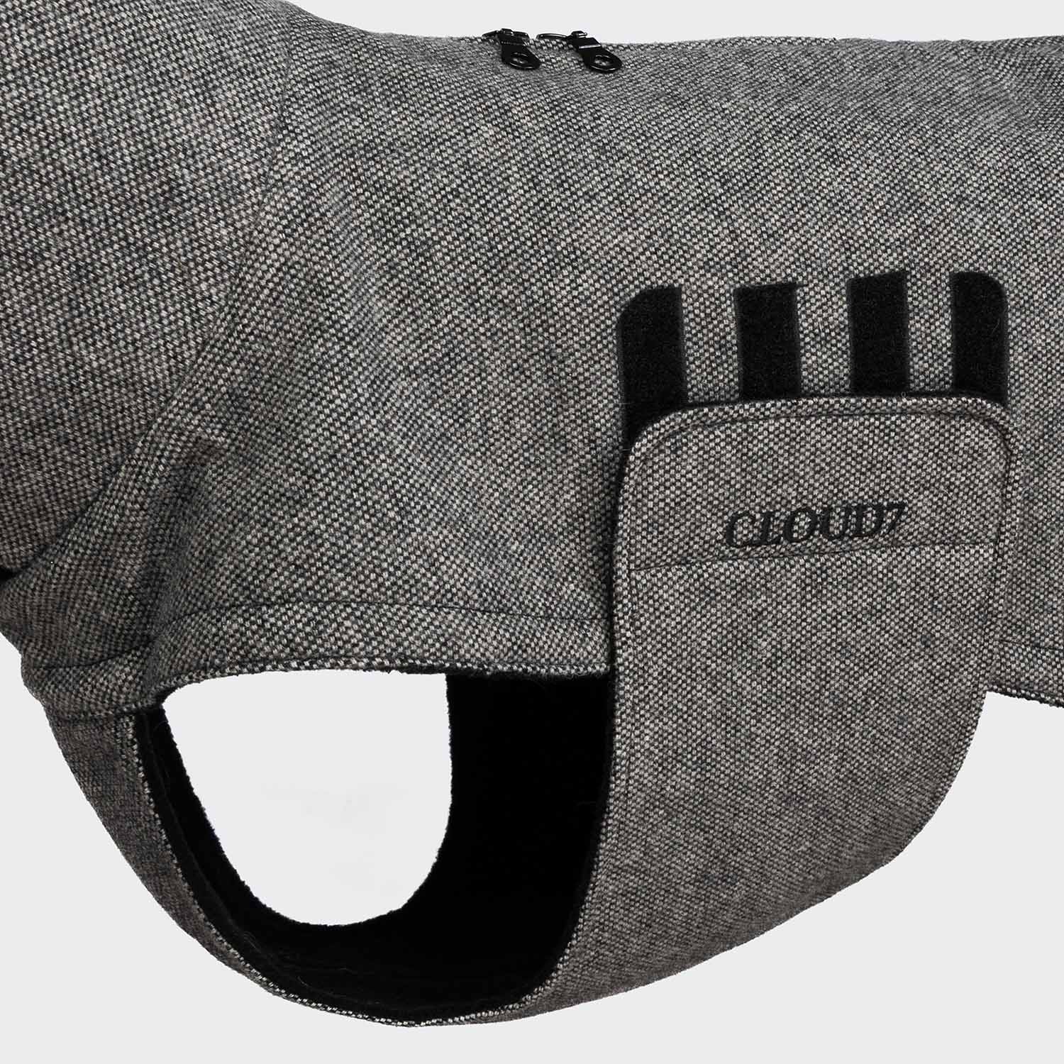 Brooklyn Long Tweed Dog Coat - Black