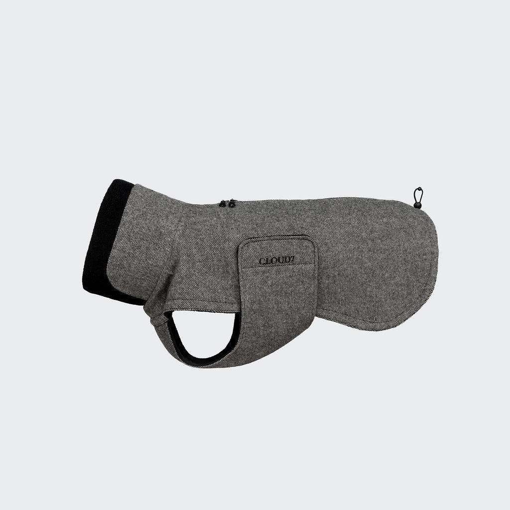 Brooklyn Long Tweed Dog Coat - Black