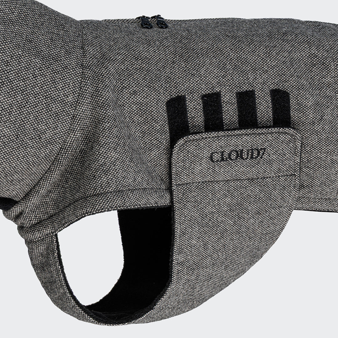 Brooklyn Long Tweed Coat for Sighthounds - Black