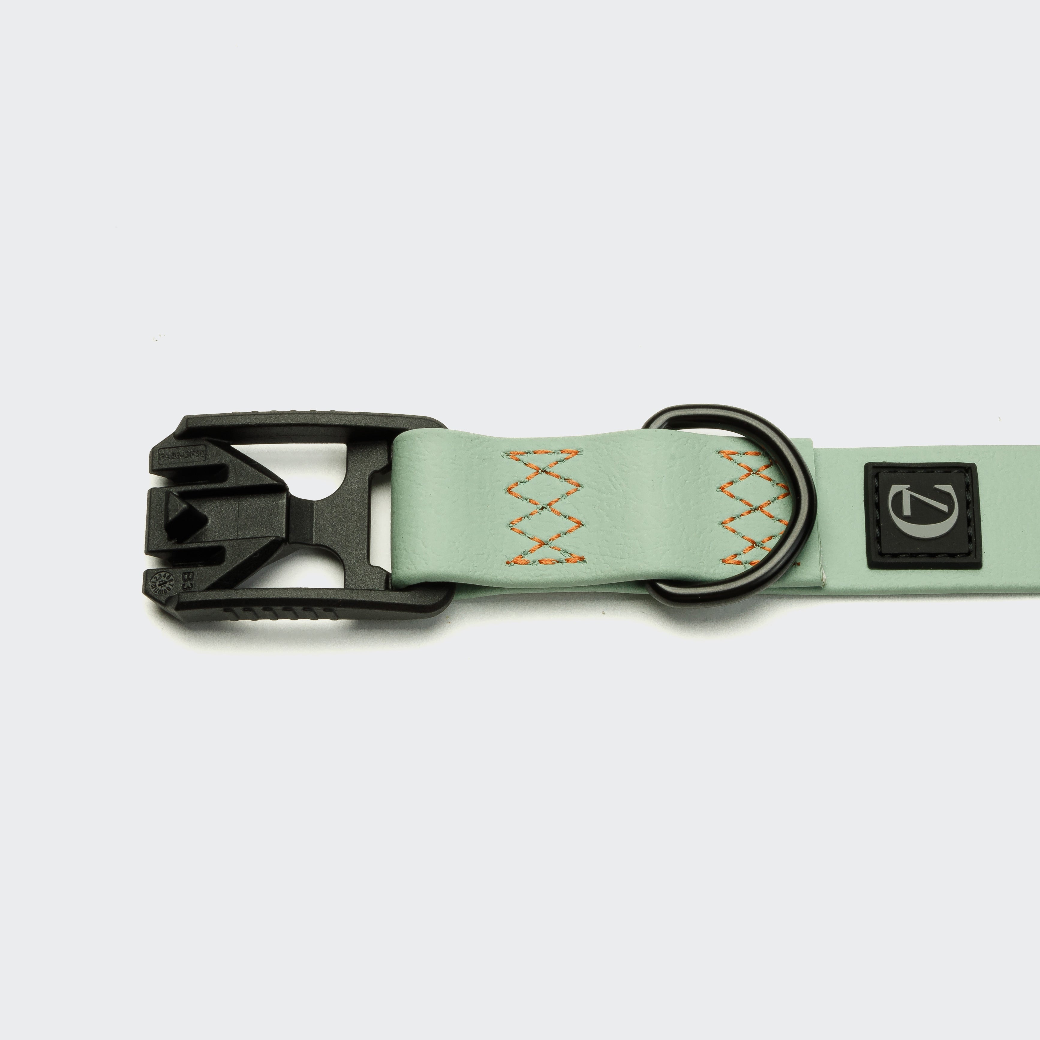 Ipanema BioThane Dog Collar – Mint & Neon Orange