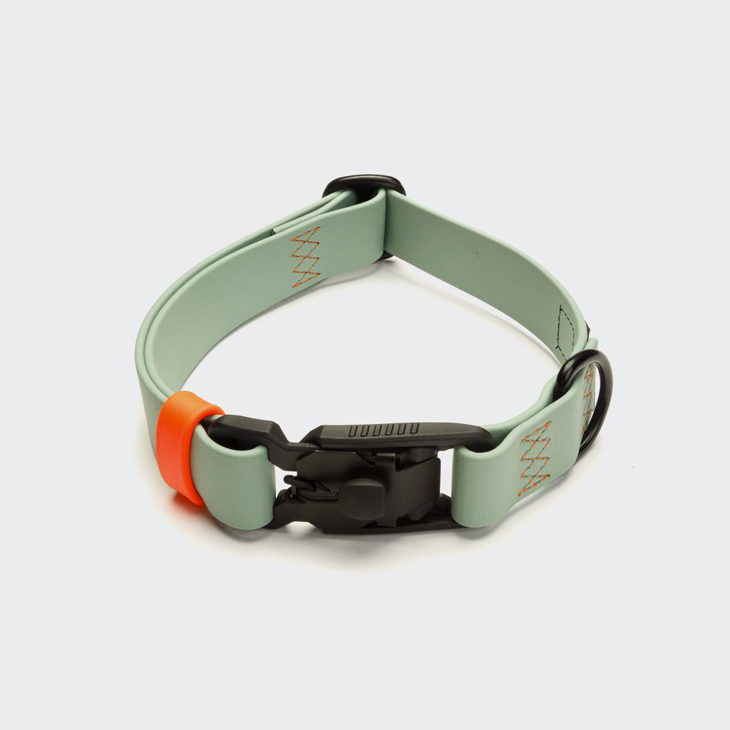 Ipanema BioThane Dog Collar – Mint & Neon Orange