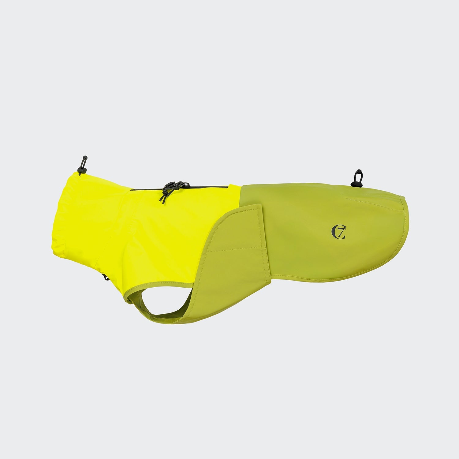 AKTIV Dachshund Raincoat – Neon Green & Light Olive, Waterproof Dog Coat
