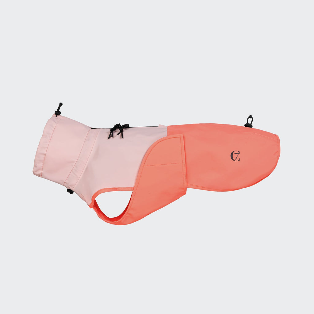 Dachshund Raincoat ACTIVE Peach/Neon Pink – Stylish, Waterproof Rain Jacket for Dachshunds