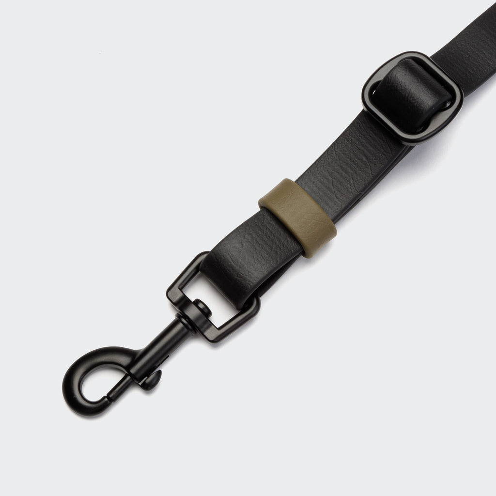 Premium Hands-Free Dog Leash - BioThane Ipanema Black-Olive