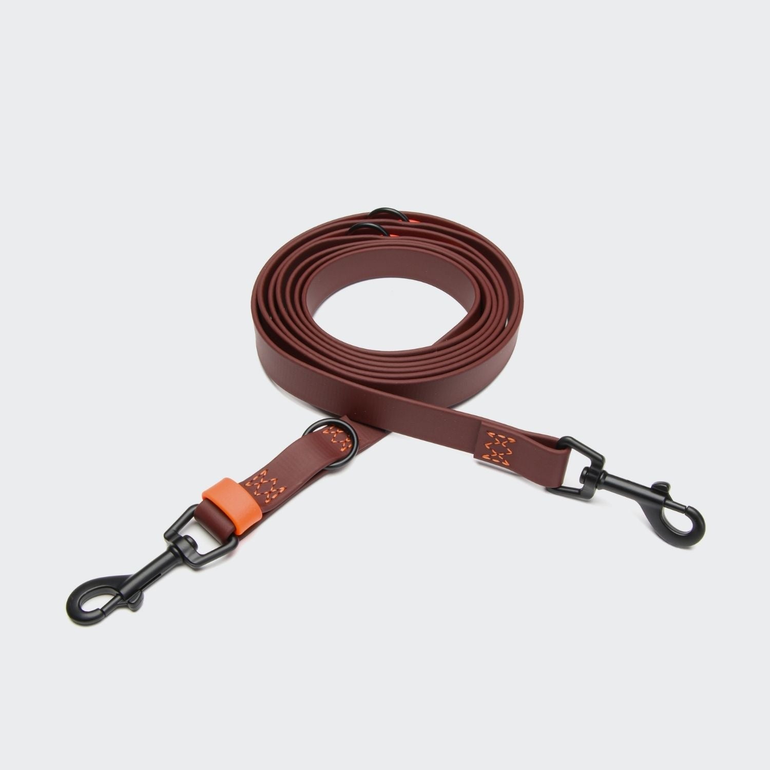 Premium Adjustable Dog Leash - BioThane Ipanema, Dark Aubergine