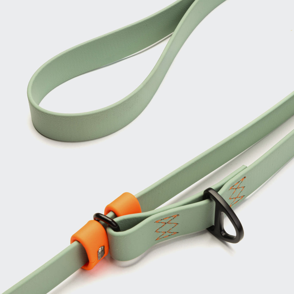 BioThane Hands-Free Dog Leash - Ipanema Mint with Neon Orange Accents