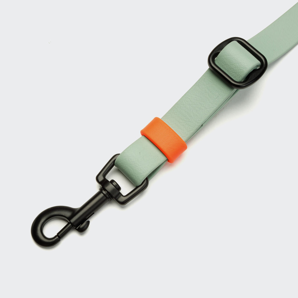 BioThane Hands-Free Dog Leash - Ipanema Mint with Neon Orange Accents