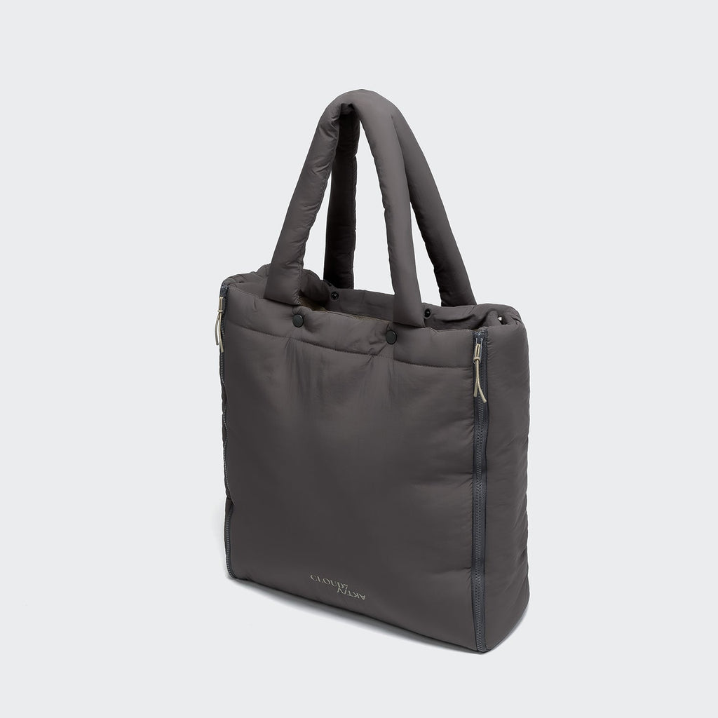 AKTIV Puffer Travel Bed & Tote Bag in Dark Grey/Khaki