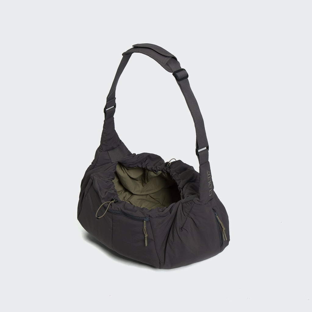 LTTL Puffer Dog Sling Bag – Dark Grey/Khaki