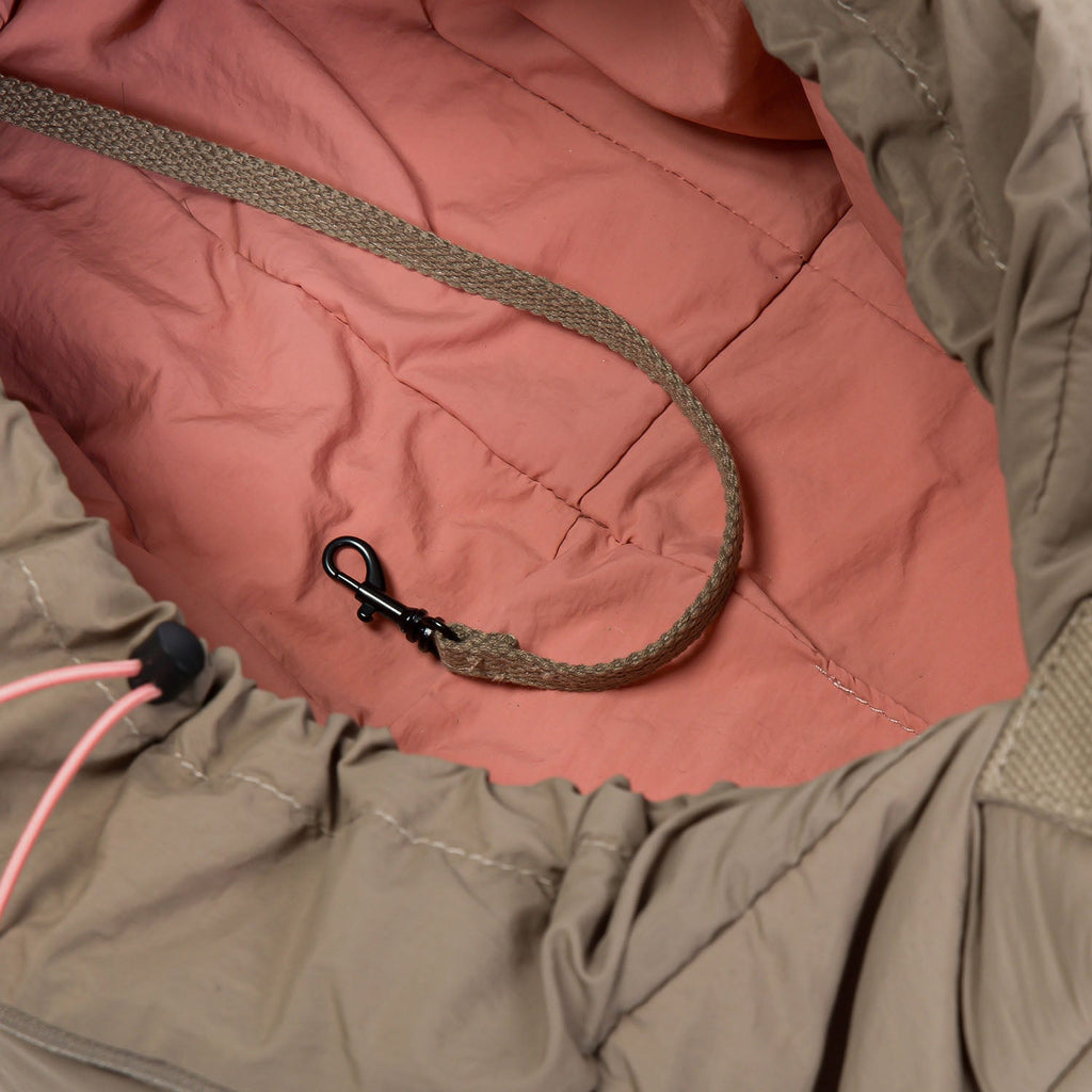 LTTL Puffer Dog Sling Bag - Khaki/Peach