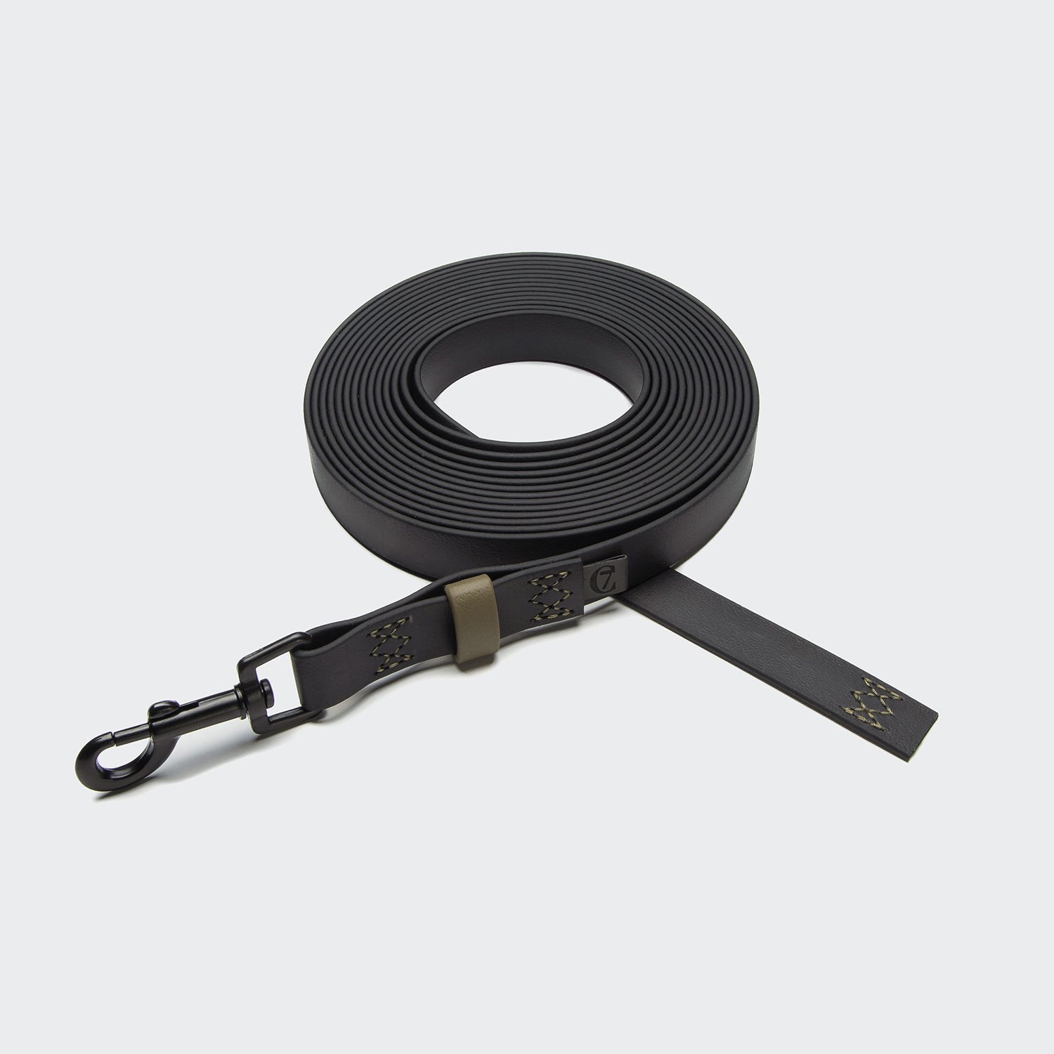 BioThane Ipanema Long-Line Dog Leash – Black-Olive