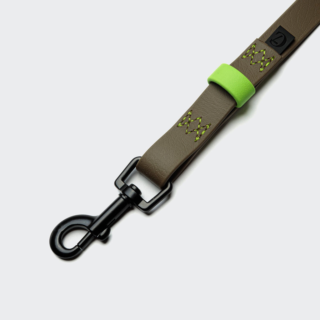 BioThane Long Line Dog Leash - Ipanema Olive-Neon Green, Ultra-Durable Waterproof Training Lead