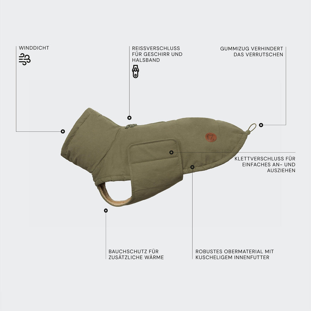 Yukon Teddy Dog Coat in Khaki