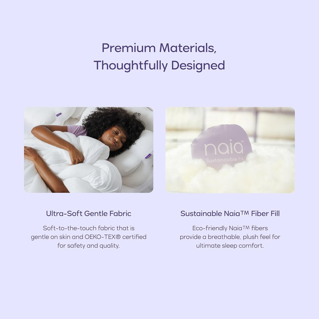 Dreamish Comforter Full/Queen - Extra Fluffy Double-Stuffed down Alternative Duvet Insert, All-Season Temperature-Balancing, Oeko-Tex Class I Fabric, Box-Stitch, Machine Washable