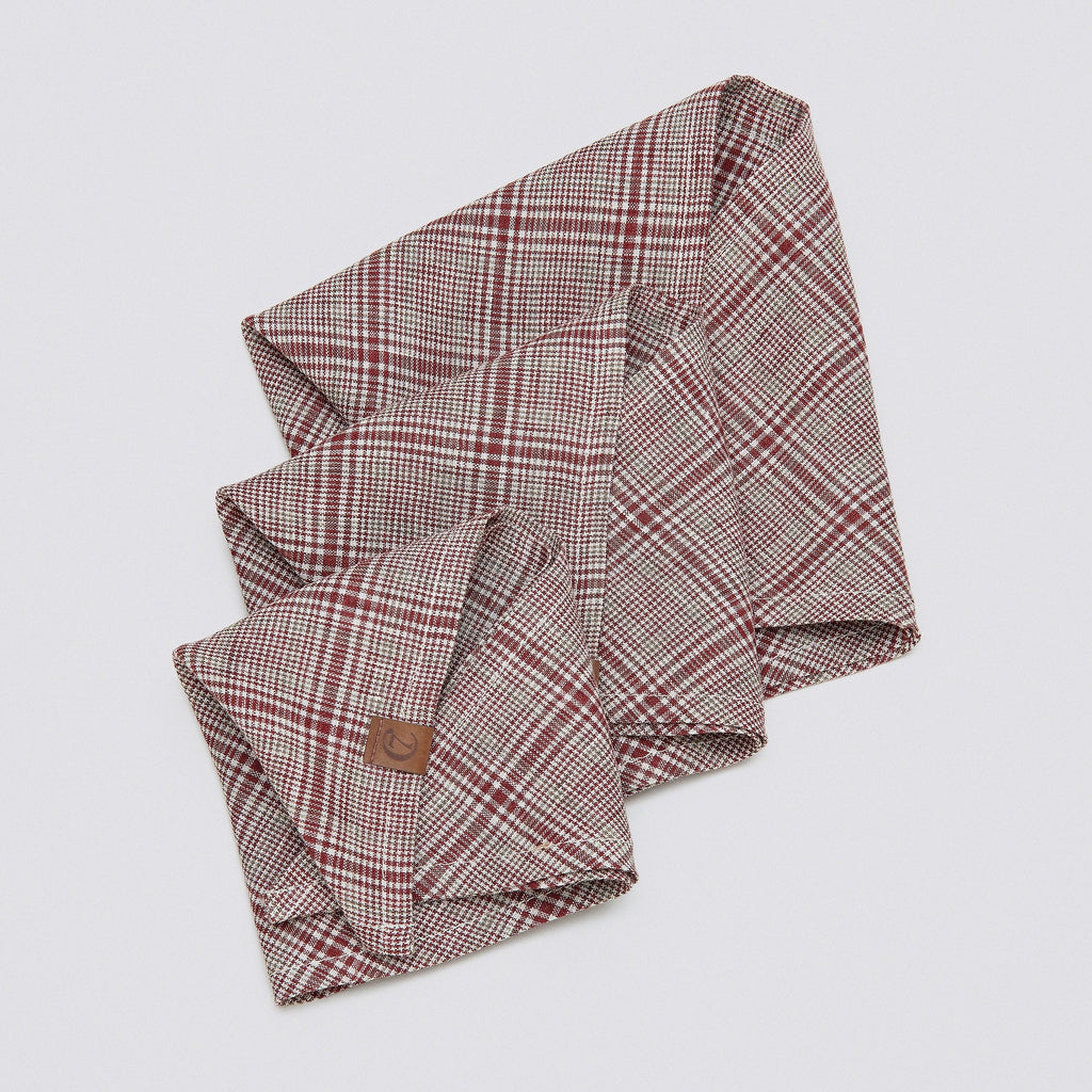 Stylish Red and Light Green Checkered Dog Bandana