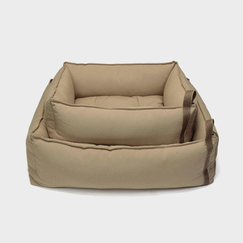 Boost Canvas Beige Dog Bed - Cozy, Durable Comfort