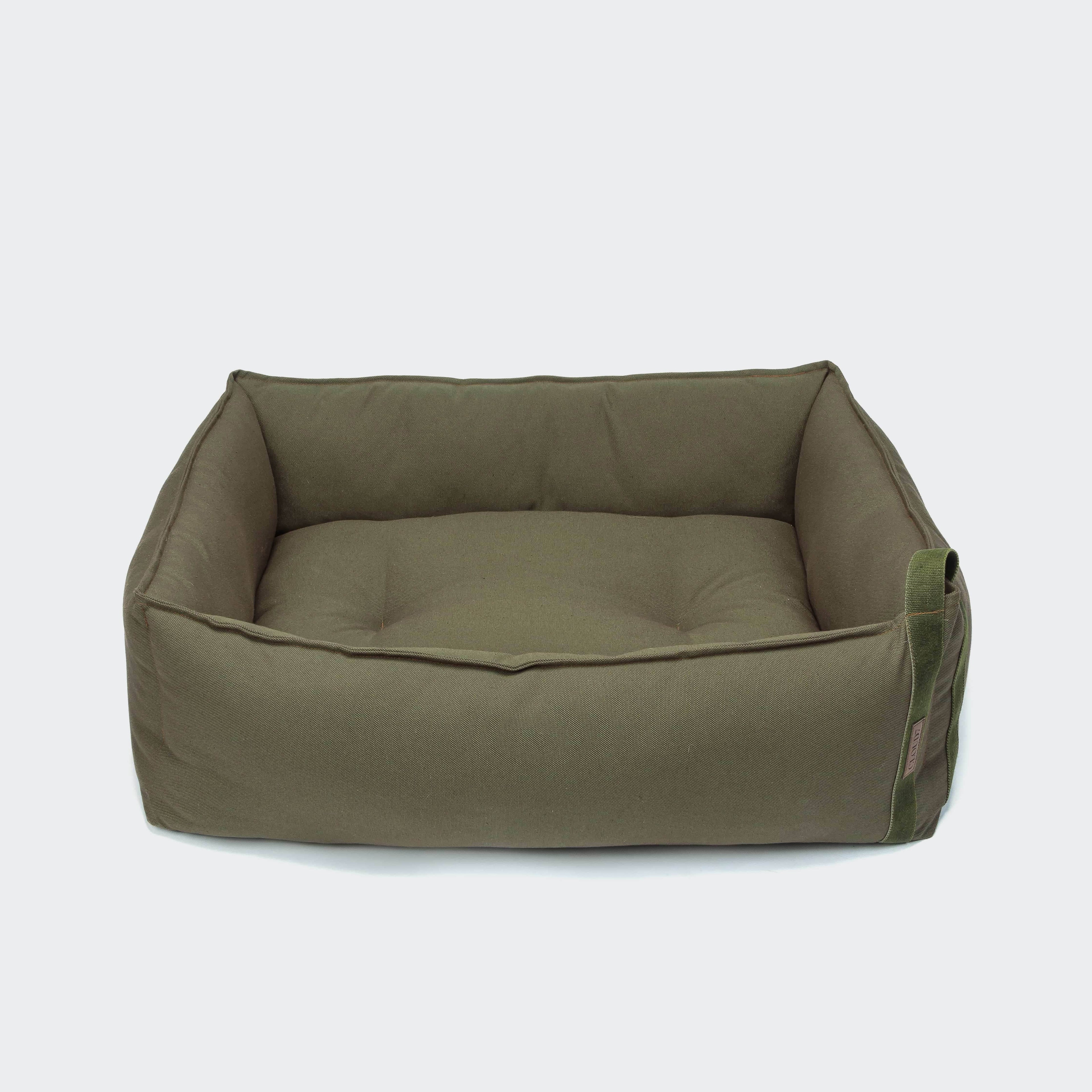 Olive Canvas Dog Bed - Boost