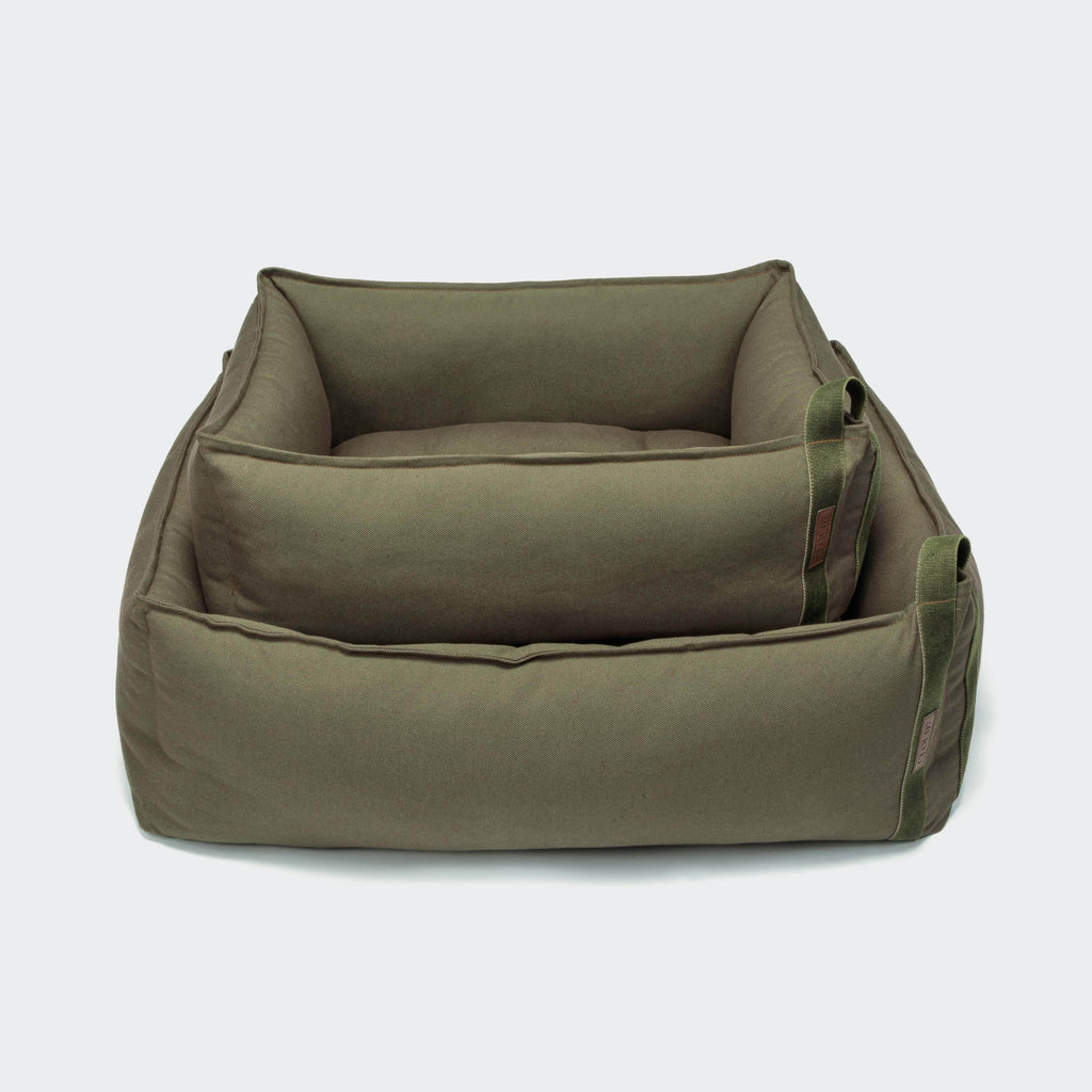 Olive Canvas Dog Bed - Boost