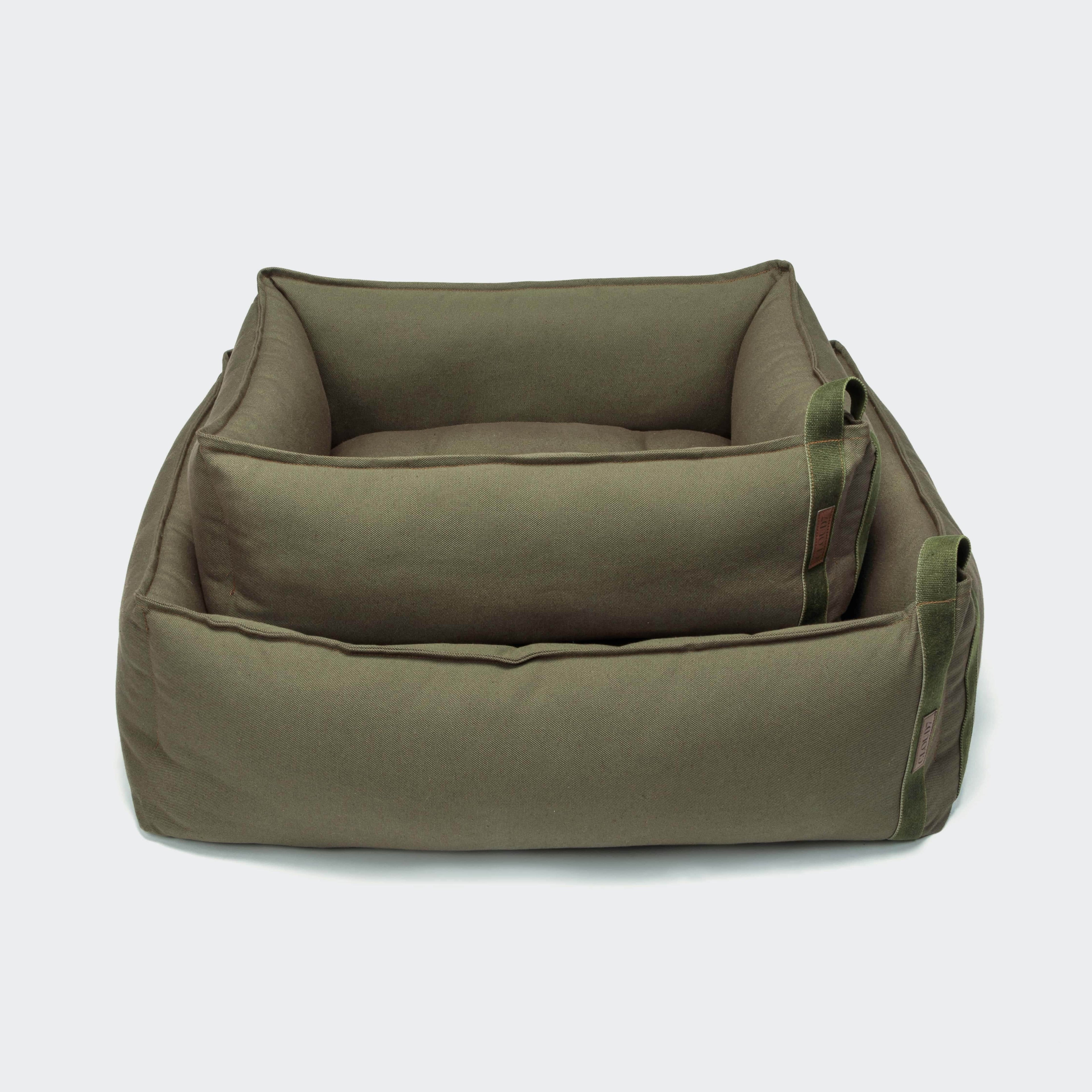 Olive Canvas Dog Bed - Boost