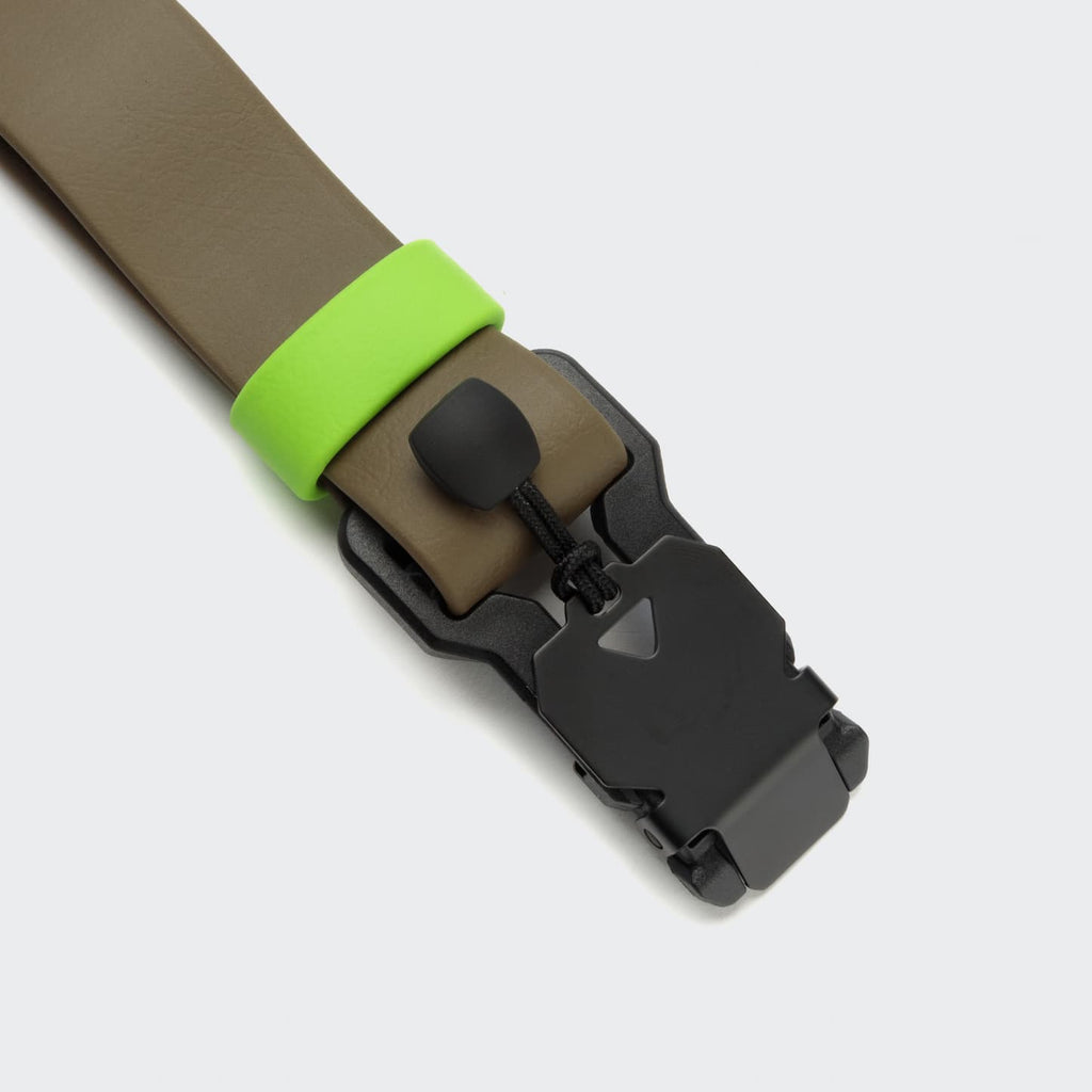BioThane Ipanema Dog Collar in Olive-Neon Green