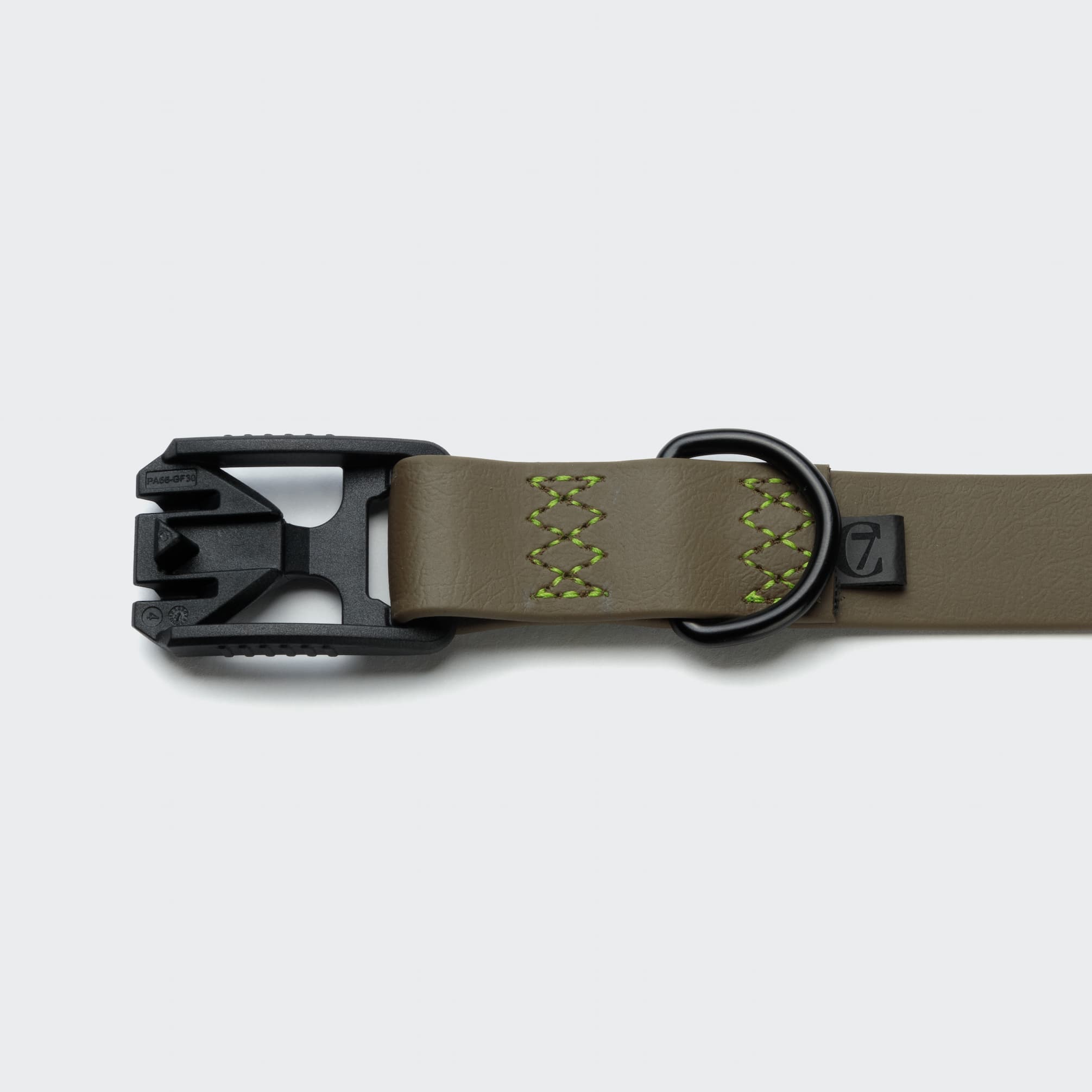 BioThane Ipanema Dog Collar in Olive-Neon Green