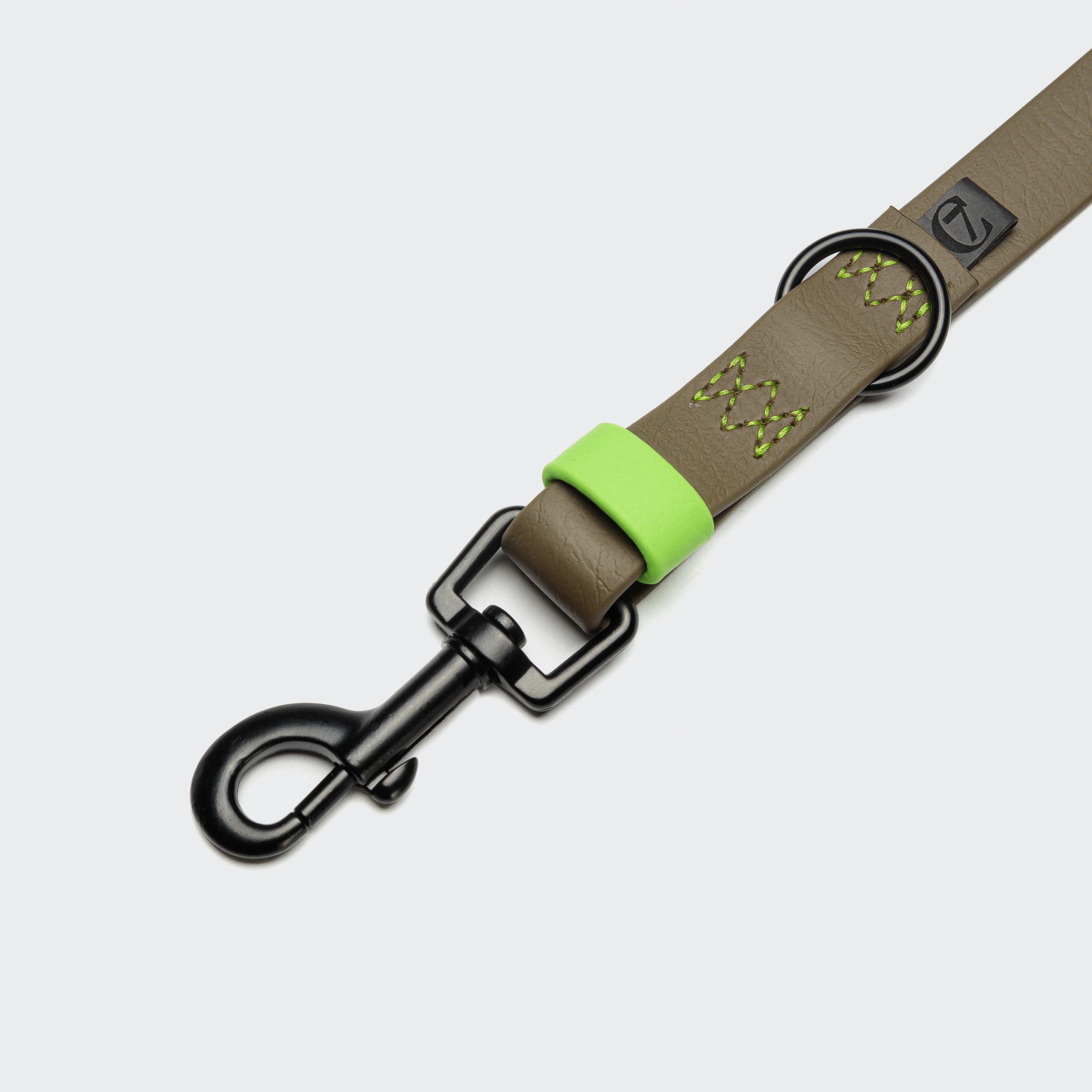 Ipanema BioThane Adjustable Dog Leash - Olive-Neon Green