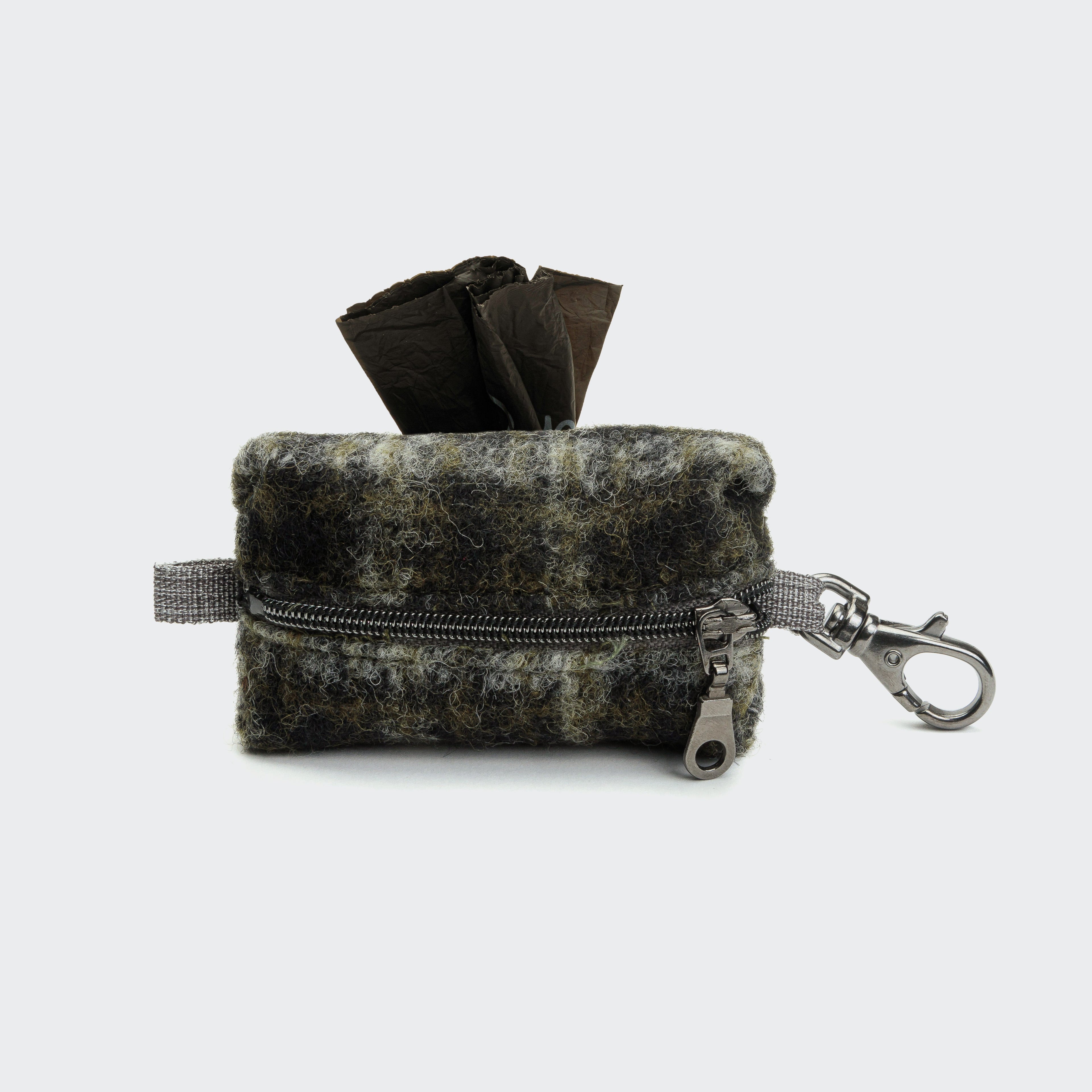 Plaid Green Dog Poop Bag Holder & Dispenser - Convenient & Stylish