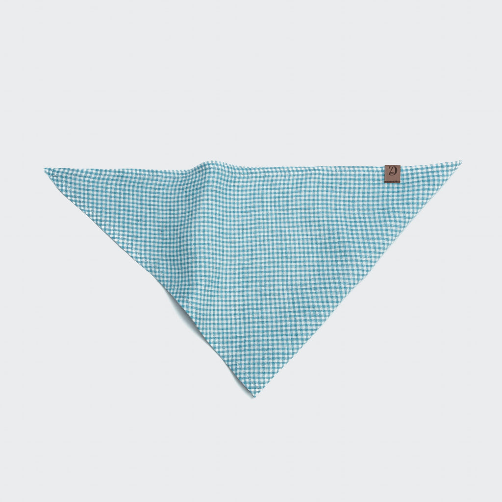 Blue Mini Check Dog Bandana - Cute & Stylish Accessory for Small Dogs